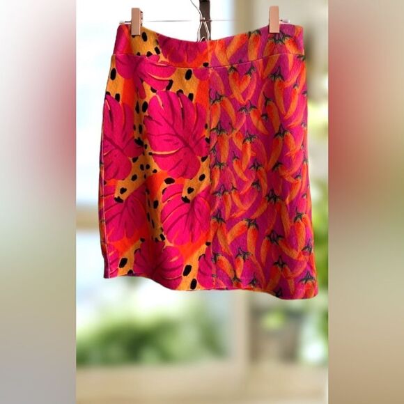 FARM RIO ANTHROPOLOGIE Pepper Fruit Snack Hipster Banana Art Polka Mini Skirt XS - Picture 2 of 15